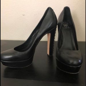 Vince Camuto Leather Studded Thick Heel